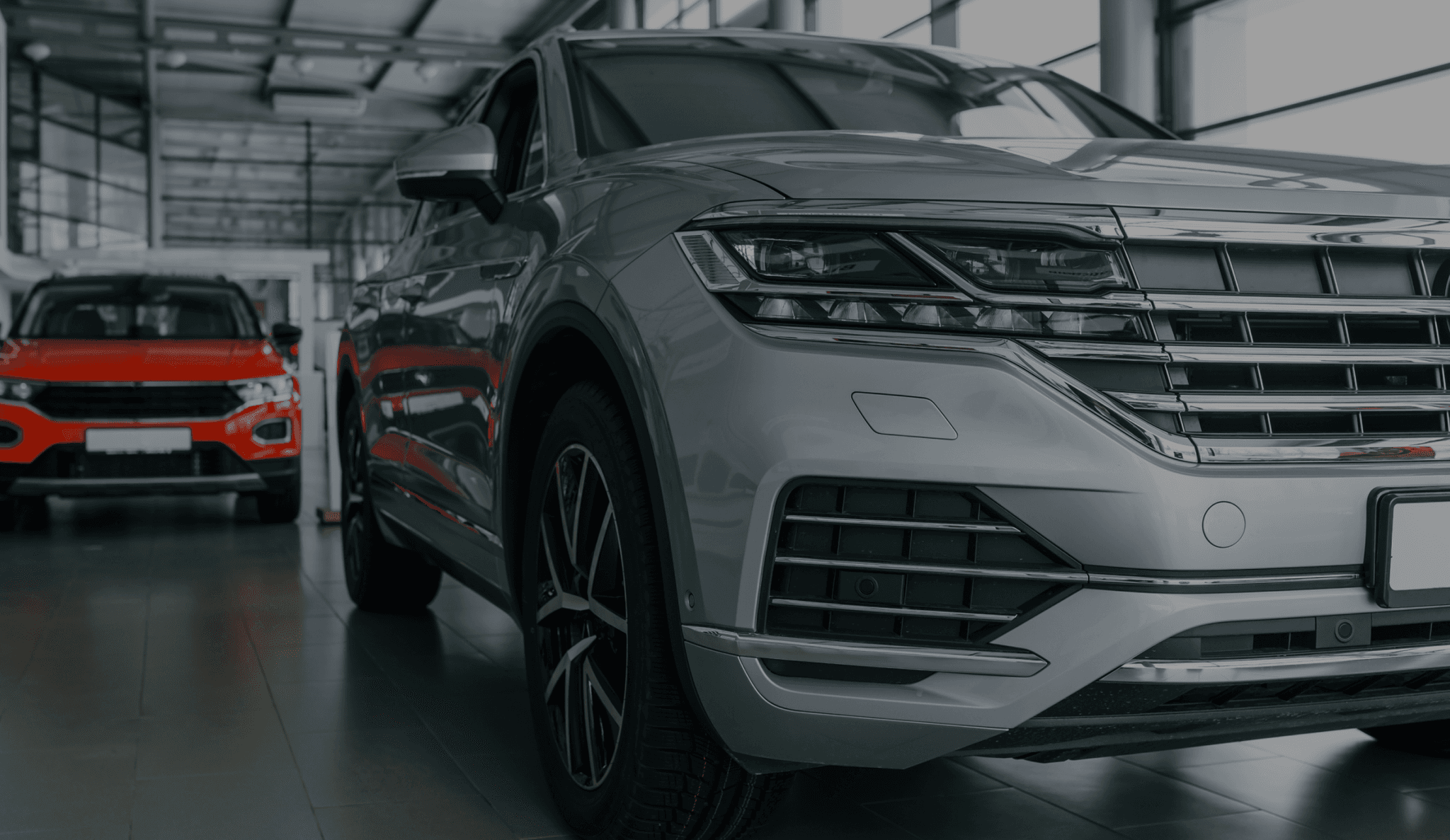 Modern car in showroom